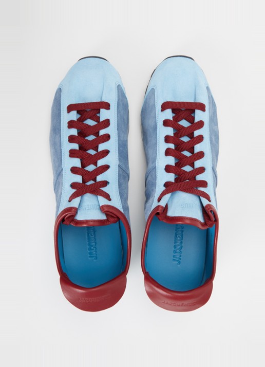Jacquemus Le Tennis sneaker van suède met details van leer  - detail 2 blauw
