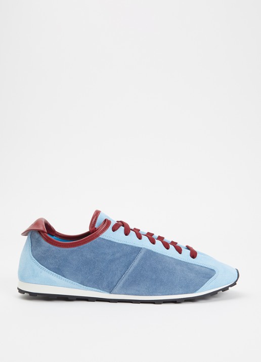 Jacquemus Le Tennis sneaker van suède met details van leer  - voorkant 6 blauw