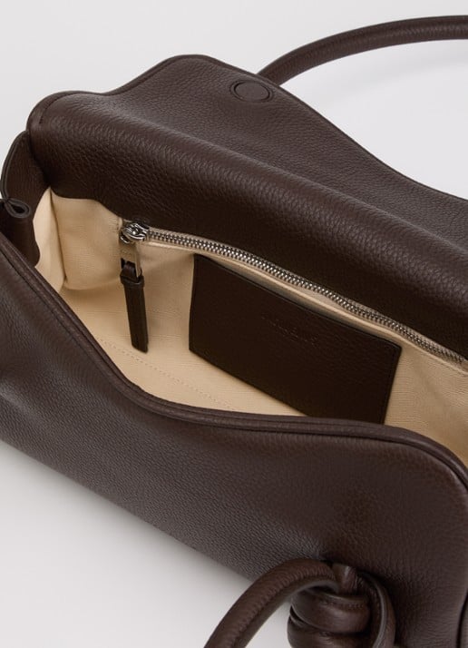 Jacquemus Le Turismo Long handtas van kalfsleer - detail 2 donkerbruin