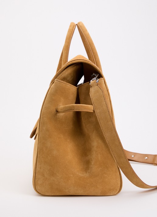Jacquemus Le turismo shopper van kalfssuède met afneembare schouderriem - detail 4 camel