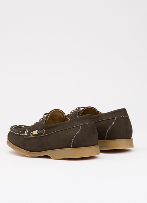 Jacquemus Les Canotiers bootschoen van nubuck - achterkant 5 donkerbruin