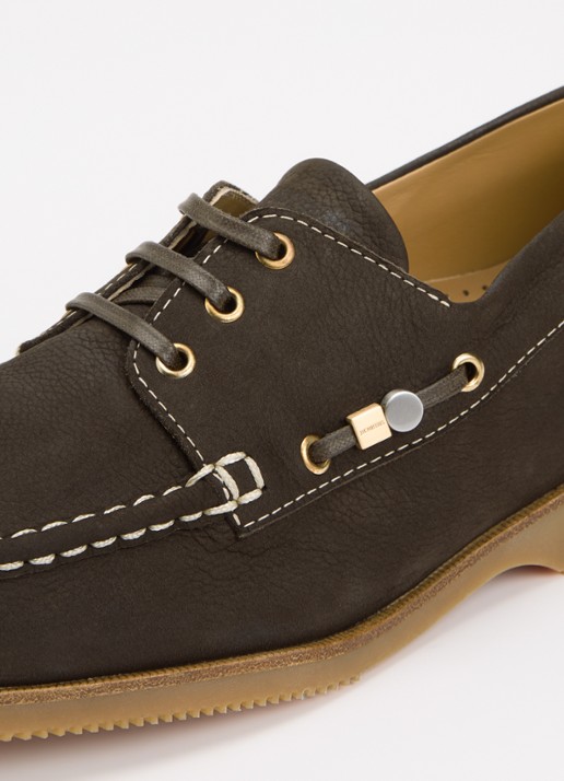 Jacquemus Les Canotiers bootschoen van nubuck - detail 4 donkerbruin