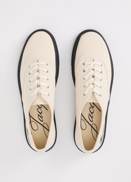 Jacquemus Les Fefe sneaker van canvas met logoborduring - detail 3 ivoor