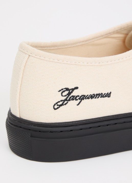 Jacquemus Les Fefe sneaker van canvas met logoborduring - detail 5 ivoor
