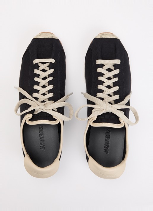 Jacquemus Les Tennis sneaker van canvas met details van leer - detail 4 zwart