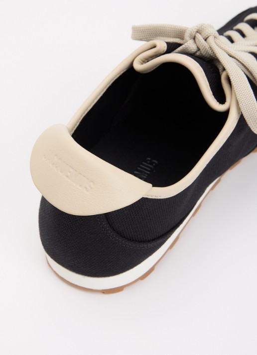 Jacquemus Les Tennis sneaker van canvas met details van leer - detail 6 zwart