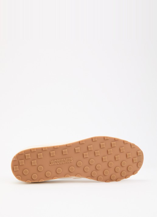 Jacquemus Les Tennis sneaker van canvas met leren details - detail 4 beige