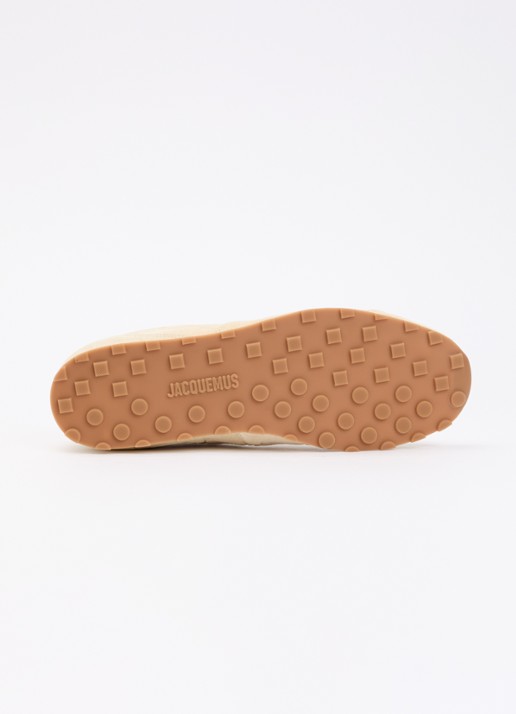 Jacquemus Les Tennis sneaker van kalfssuède met crocostructuur - detail 3 ivoor