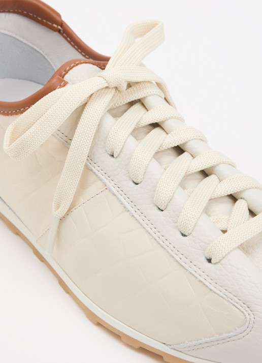 Jacquemus Les Tennis sneaker van leer - detail 4 creme