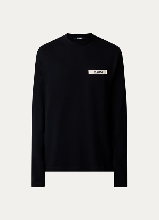Jacquemus Longsleeve met logo - voorkant 4 zwart