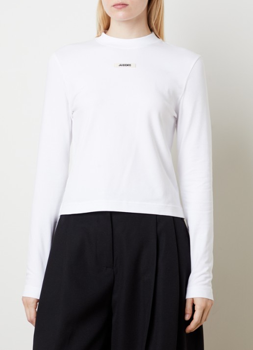 Jacquemus Longsleeve met logo - detail 4 wit