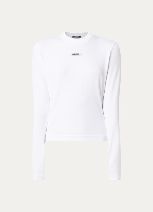 Jacquemus Longsleeve met logo - voorkant 2 wit