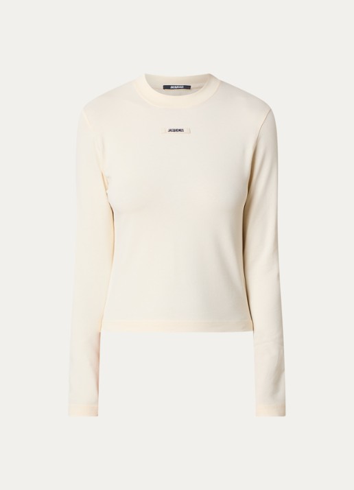 Jacquemus Longsleeve met logo - voorkant beige