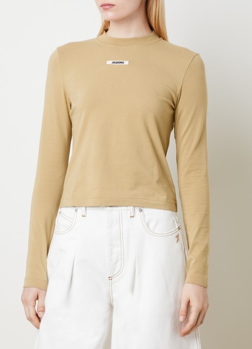 Jacquemus Longsleeve met logo - detail donkerbeige