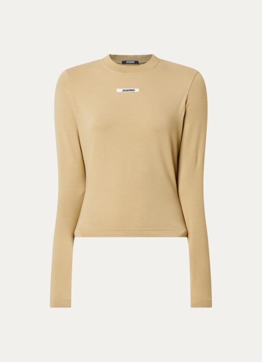 Jacquemus Longsleeve met logo - voorkant 4 donkerbeige