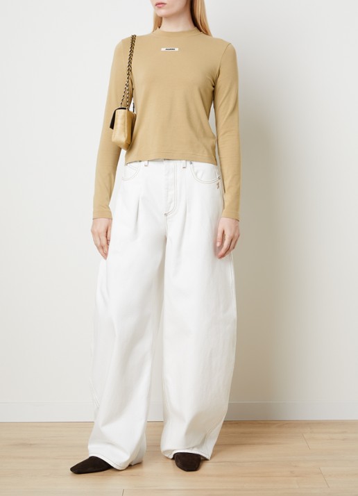 Jacquemus Longsleeve met logo - voorkant 5 donkerbeige