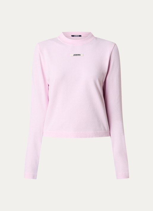 Jacquemus Longsleeve met logo - voorkant roze