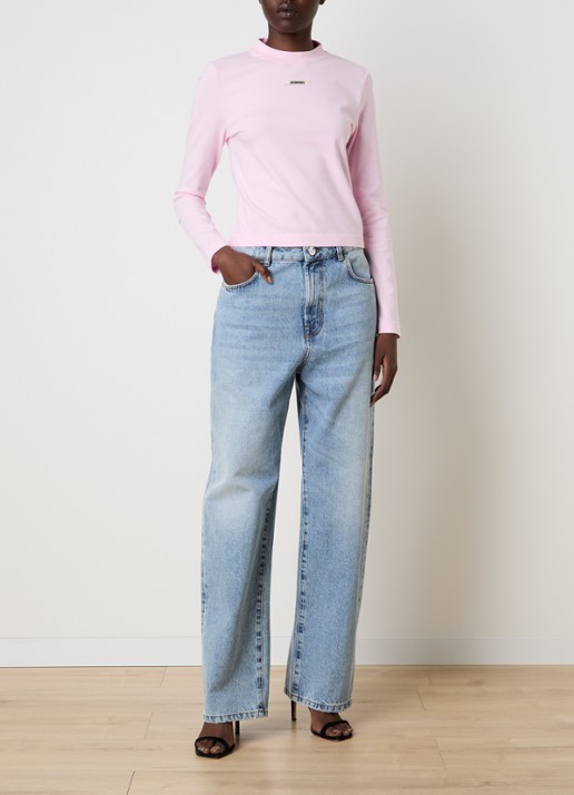 Jacquemus Longsleeve met logo - voorkant 2 roze