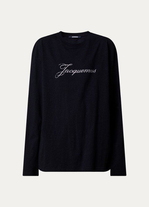 Jacquemus Longsleeve met logo - voorkant 2 zwart