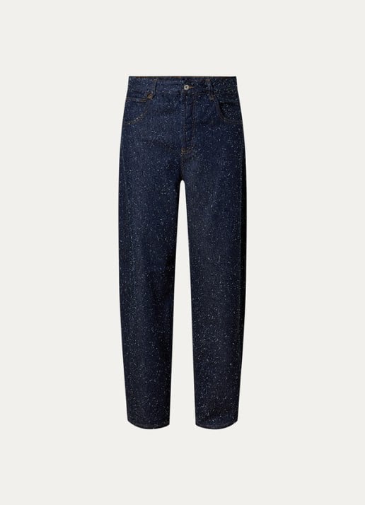 Jacquemus Loose fit jeans met donkere wassing en destroyed afwerking - voorkant 5 indigo