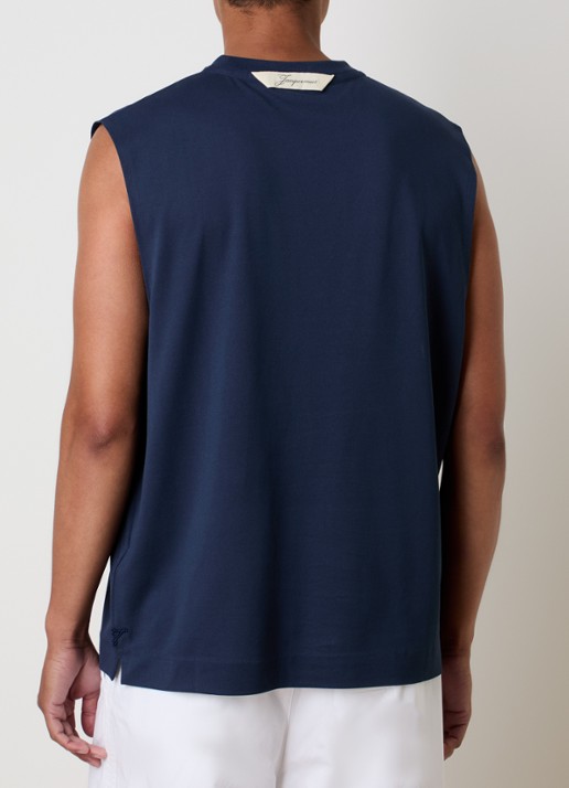 Jacquemus Marcel tanktop met ronde hals - achterkant indigo