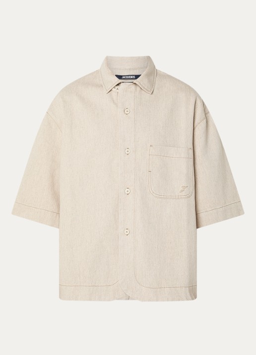 Jacquemus Regular fit overhemd met borstzak - voorkant 3 creme