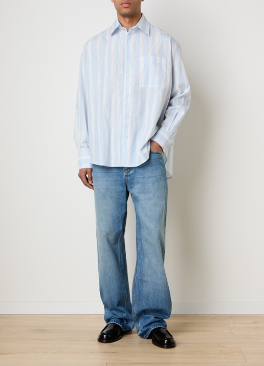 Jacquemus Regular fit overhemd met streepprint en borstzak - voorkant 3 blauw