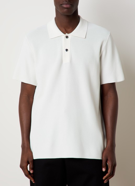 Jacquemus Regular fit polo met structuur - detail 3 gebroken wit