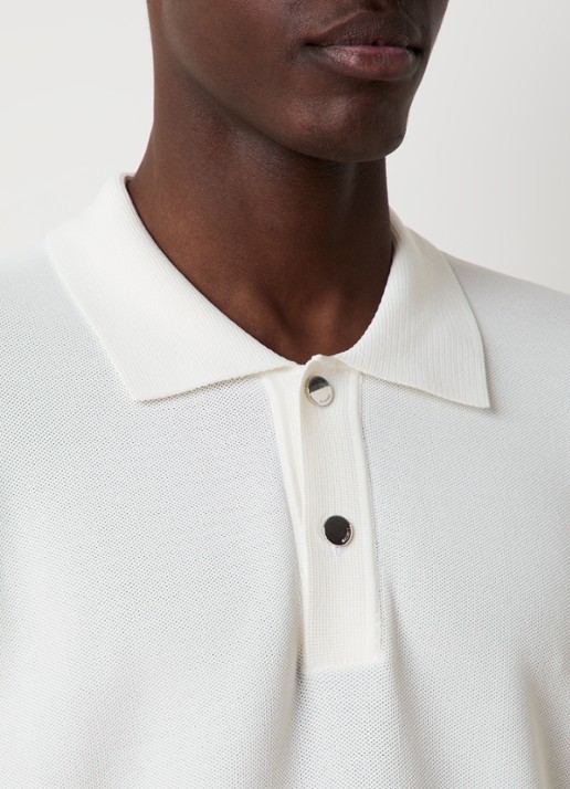 Jacquemus Regular fit polo met structuur - detail 4 gebroken wit