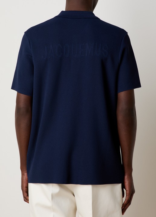 Jacquemus Regular fit polo met structuur - achterkant 5 donkerblauw