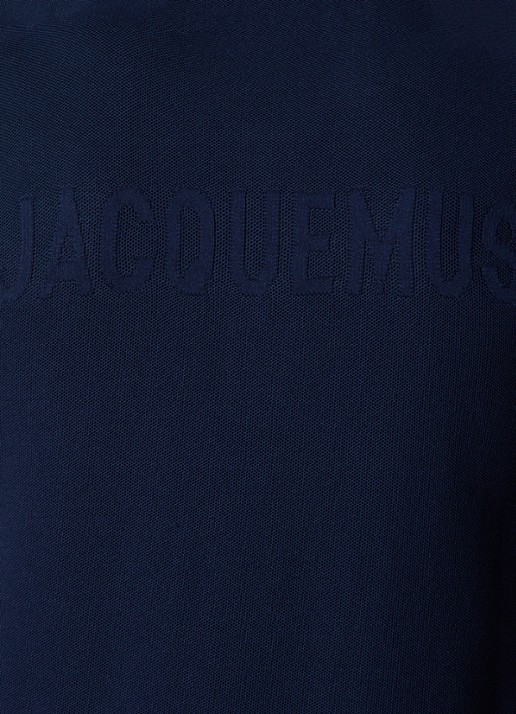 Jacquemus Regular fit polo met structuur - detail 4 donkerblauw