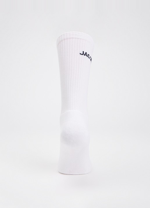 Jacquemus Ribgebreide sokken in katoenblend met logo - voorkant 2 wit