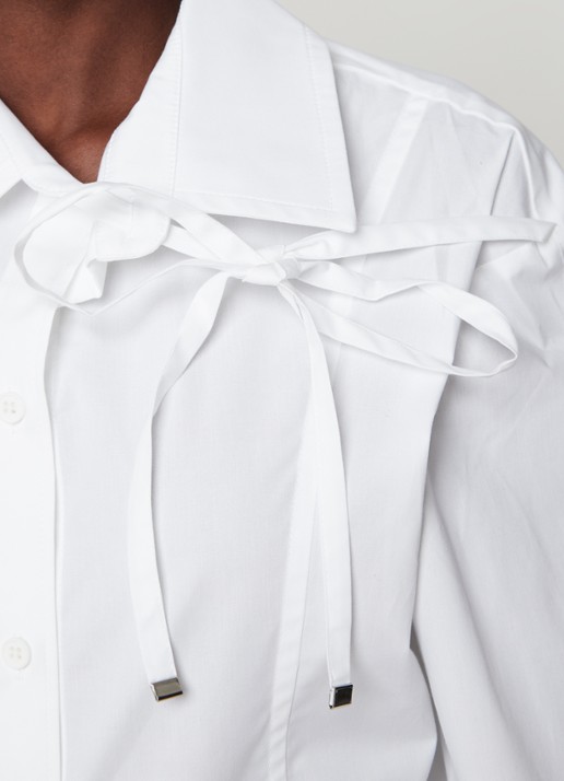 Jacquemus Ruban blouse met asymmetrische kraag - detail 3 wit