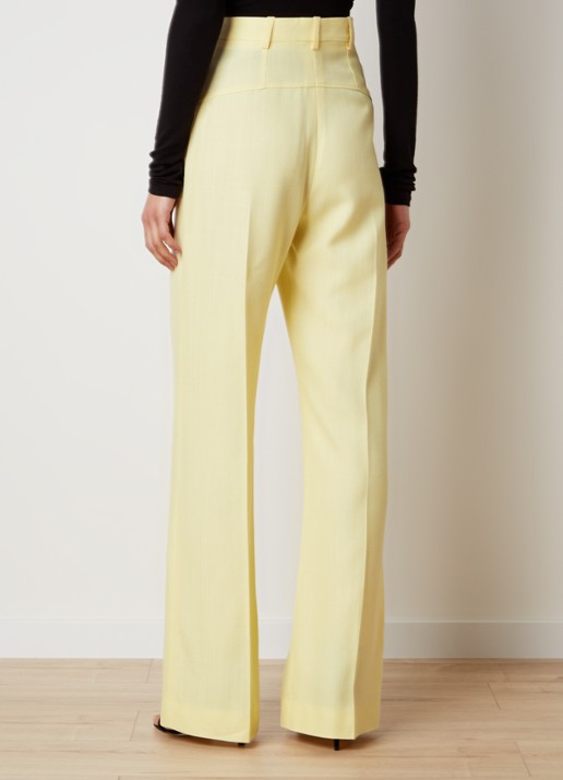 Jacquemus Sauge high waist flared fit pantalon met steekzakken - achterkant 3 lichtgeel