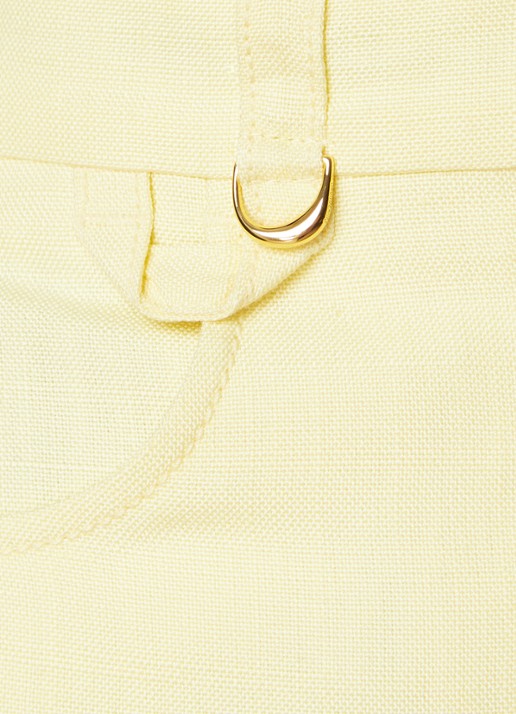 Jacquemus Sauge high waist flared fit pantalon met steekzakken - detail 5 lichtgeel
