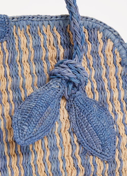 Jacquemus Schoudertas van raffia - detail 3 blauw