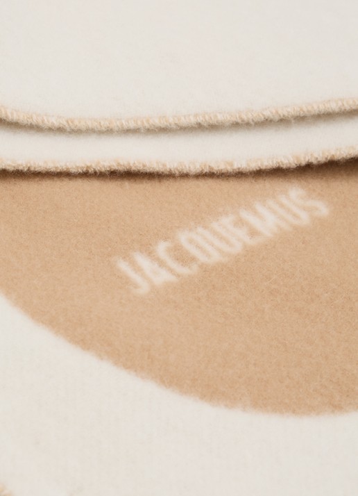 Jacquemus Sjaal van scheerwol met logoprint 30  x 190 cm - detail 2 beige