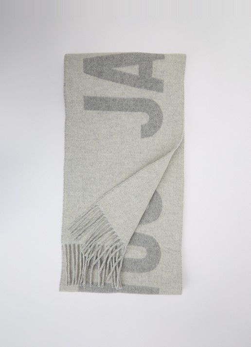 Jacquemus Sjaal van wol met franjes en logoprint 180 x 35 cm