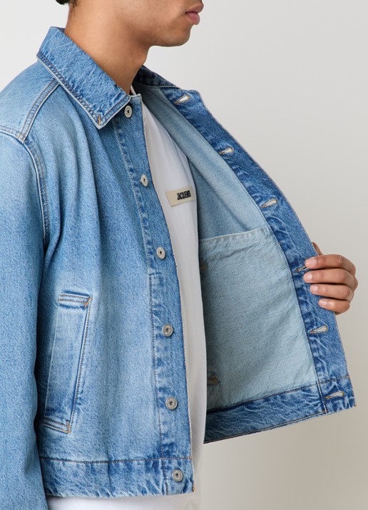 Jacquemus Spijkerjas met steekzakken - detail 5 indigo