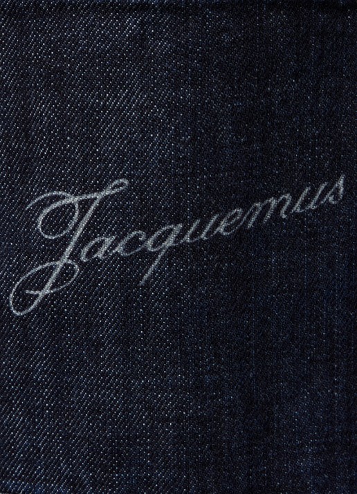 Jacquemus Straight fit korte broek van denim met donkere wassing - detail 2 indigo
