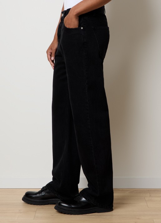 Jacquemus Straight leg jeans met gekleurde wassing - detail 5 zwart