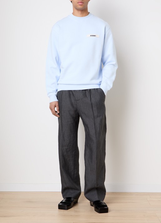 Jacquemus Sweater met logo - voorkant 5 lichtblauw