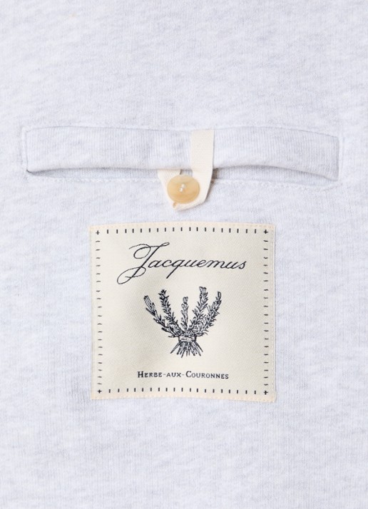 Jacquemus Sweatvest met capuchon en logoborduring - detail 3 grijsmele