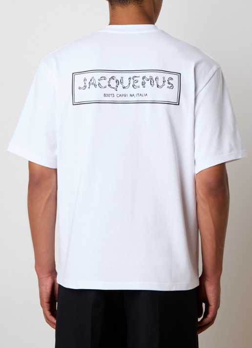 Jacquemus T-shirt met logo- en backprint - detail wit