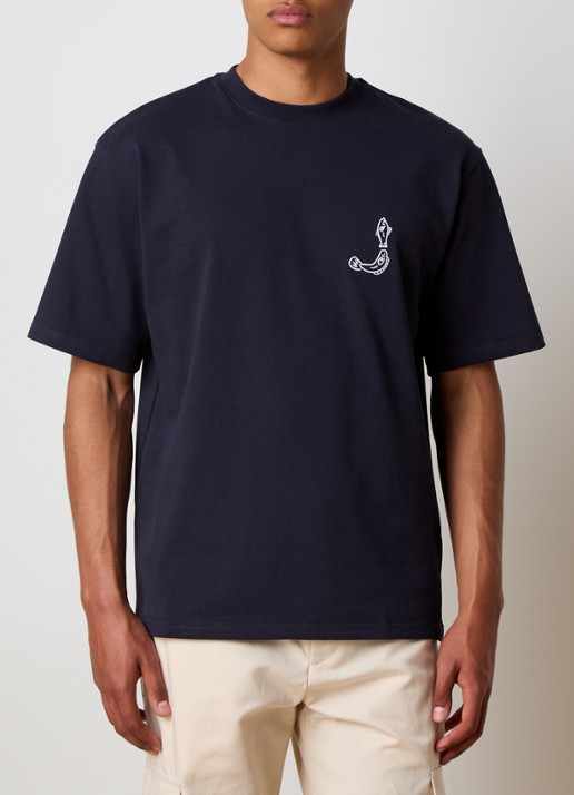 Jacquemus T-shirt met logo- en backprint - achterkant 3 donkerblauw
