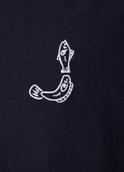 Jacquemus T-shirt met logo- en backprint - detail 2 donkerblauw