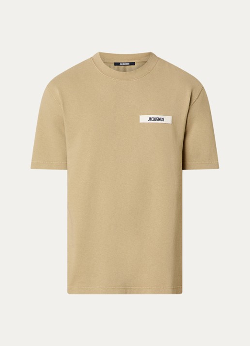 Jacquemus T-shirt met logo - voorkant donkerbeige