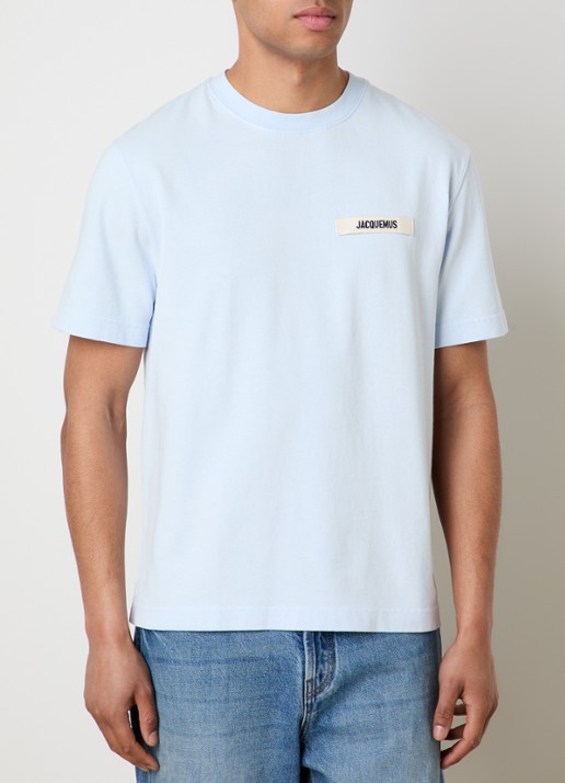 Jacquemus T-shirt met logo - detail 4 lichtblauw