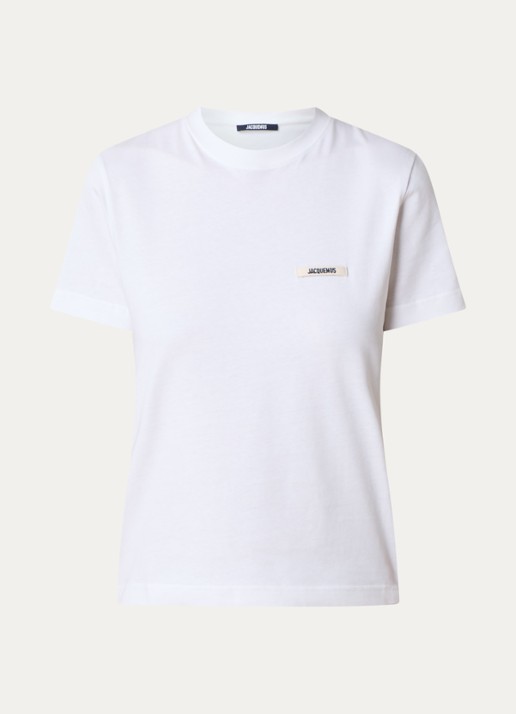 Jacquemus T-shirt met logo - voorkant 4 wit