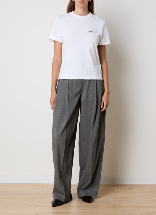Jacquemus T-shirt met logo - voorkant 5 wit